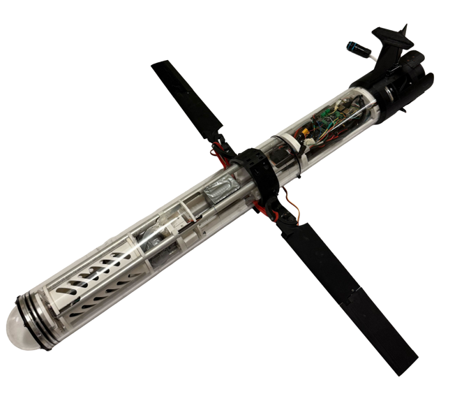 Multimodal Underwater Robot — Assembled multimodal robot — wings deployed